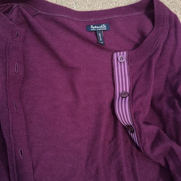 Splendid Cashmere Cardigan XS purple - Picture 2 of 4